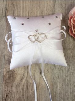 Petit Coussin pour alliance avec coeur strass