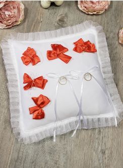 Porte alliances blanc noeud ruban rouge