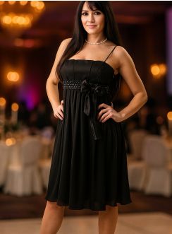 Robe de soirée courte femme Malka + étole