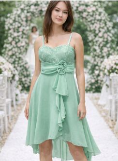 Robe de soirée femme courte sur le devant et longue dans le dos Myriam