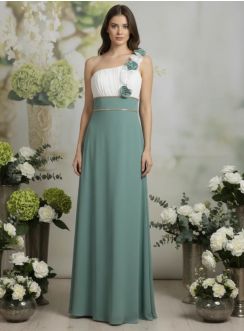 Robe demoiselle d'honneur longue femme mousseline