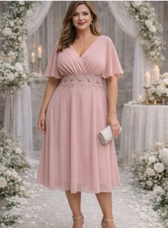 Robe de soirée courte femme grande taille Angélina