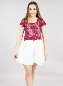 robe mariage jeune femme dentelle bordeaux