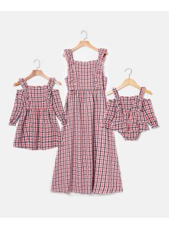 Robe mère et fille en coton écossais