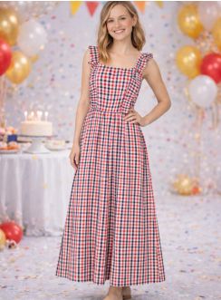 Robe femme écossais rouge