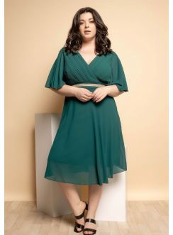 robe de soirée femme chic grande taille courte vert sapin