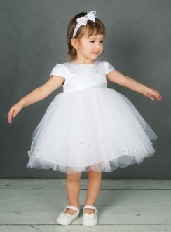 Robe bébé petite fille blanche strass Angéla