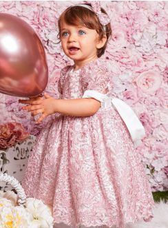 Robe cérémonie petite fille dentelle paillette + bandeau