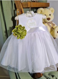 Robe Baptême fille collection "Olivier et Croix" personnalisable