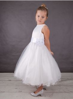 Robe communion blanche Dorothée scintillante
