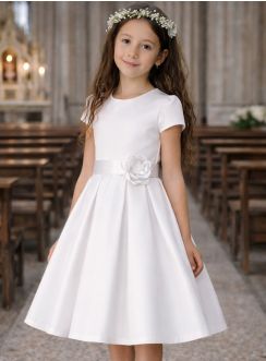 Robe enfant cérémonie personnalisable – Blanc ou Rose