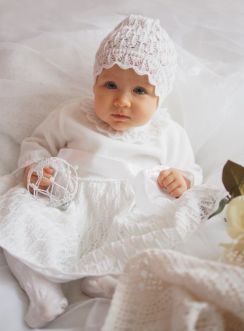 Robe crochet fillette bébé + bonnet
