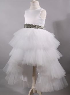 robe princesse mariage enfant ceinture blanc