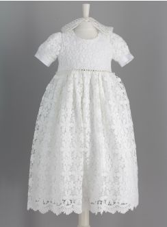 robe de baptême longue traditionnelle en crochet bébé fille
