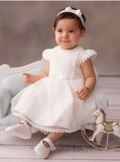 Robe Cérémonie bébé baptême avec dentelle