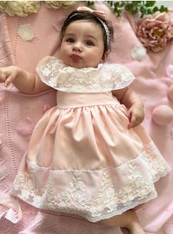 Robe de baptême robe bebe fille avec dentelle