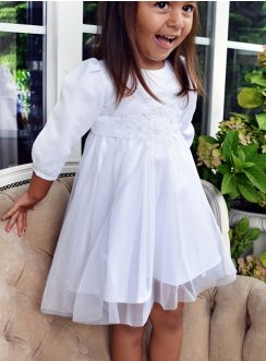 Robe baptême manches longues