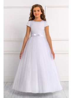 Robe de cérémonie fille collection Luxe modèle Suzie blanche