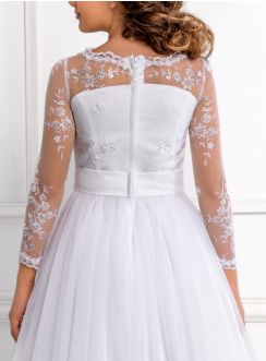 Robe de cérémonie fille collection Luxe modèle Linda blanche