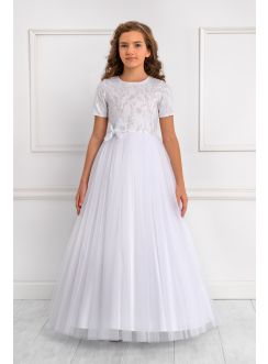 Robe cérémonie enfant Carolina mariage baptême communion blanche