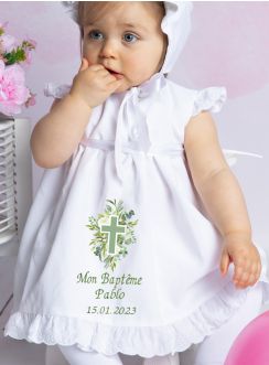 Robe baptême chrétien pour fille et personnalisable