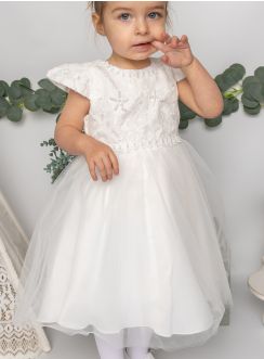 Robe baptême pas chère pour bébé IVOIRE