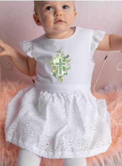 Robe blanche petite fille pour baptême chrétien