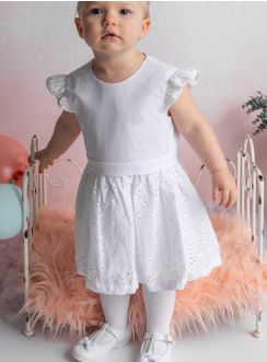Robe baptême mariage vintage broderie anglaise pour bébé et petit fille