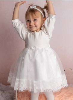 robe de baptême polaire et dentelle