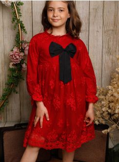 Robe de cérémonie manches longues dentelle Isis