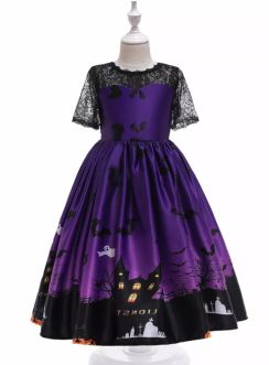Tenue d'Halloween Robe chic Imprimée Chauve-souris