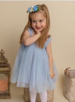 Robe cérémonie mariage enfant tutu Loretta bleu reine des neiges