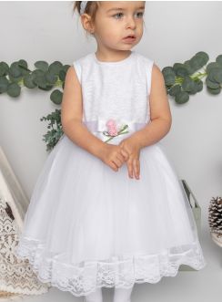 robe de baptême pour petite fille avec dentelle