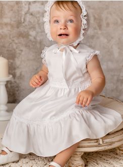 Robe de baptême courte pour bébé et petite fille - Collection 2023