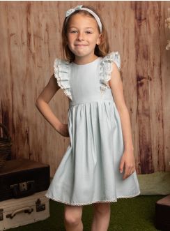Robe de cérémonie fille vert sauge pastel