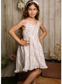 robe mariage coton fleuri pour fille - robe cérémonie pas chère et élégante