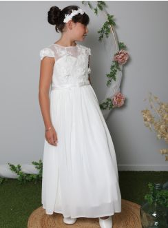 Robe de cérémonie fille blanche mariage ou communion