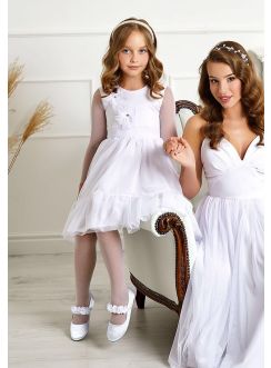 Robe de cérémonie fille 1p. blanche