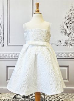 Robe de cérémonie fille broderie et fleurs