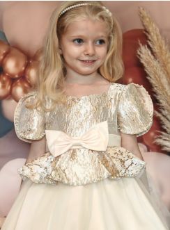 Robe cérémonie fille princesse dorée