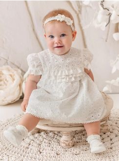robe de cérémonie baptême bébé coton brodé