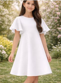 Robe de cérémonie fille manches volantes