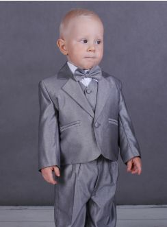 Costume bébé mariage gris et pas cher pour petit garçon