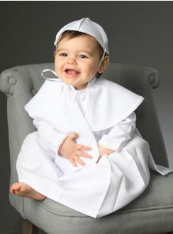 Robe baptême garçon blanche Jean Paul II