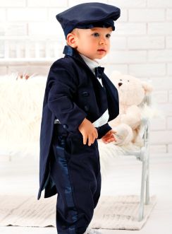 Costume queue de pie bébé bleu marine Angèlo