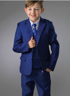 Costume mariage garçon complet bleu roy pas cher