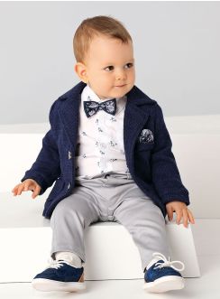 Costume bébé bleu marine et gris