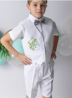 Tenue blanche pour cérémonie du baptême ou communion garçon