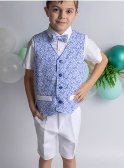 tenue costume mariage été garçon bermuda et gilet diego