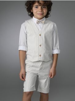costume bermuda mariage beige